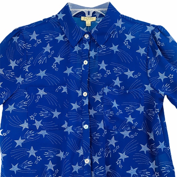 Cropped & Sheer Shooting Star Blouse - Picture 3 of 10